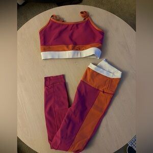 Vibrant Pink and Orange Leggings Set - size M